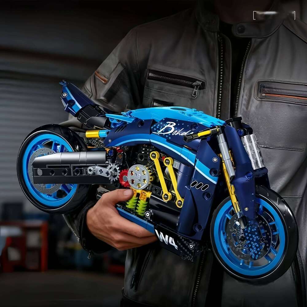 Technical MOC Construction Bricks Motorcycle Model Creative Building Kit Assembly Toys Educational Gift for Children Boys Girls Z260306