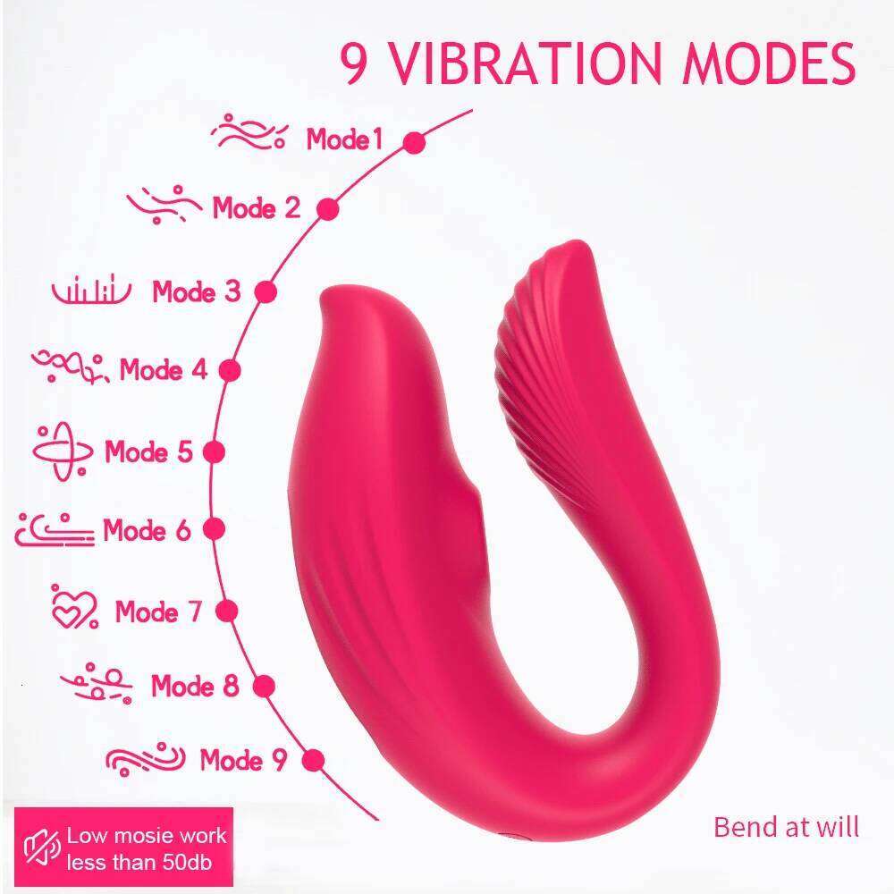 Wireless Remote Sucking Vibrator Wearable U Shaped Dildo Oral Clit Massager Dual Stimulation Adult Couple Sex Toys for Women W260305