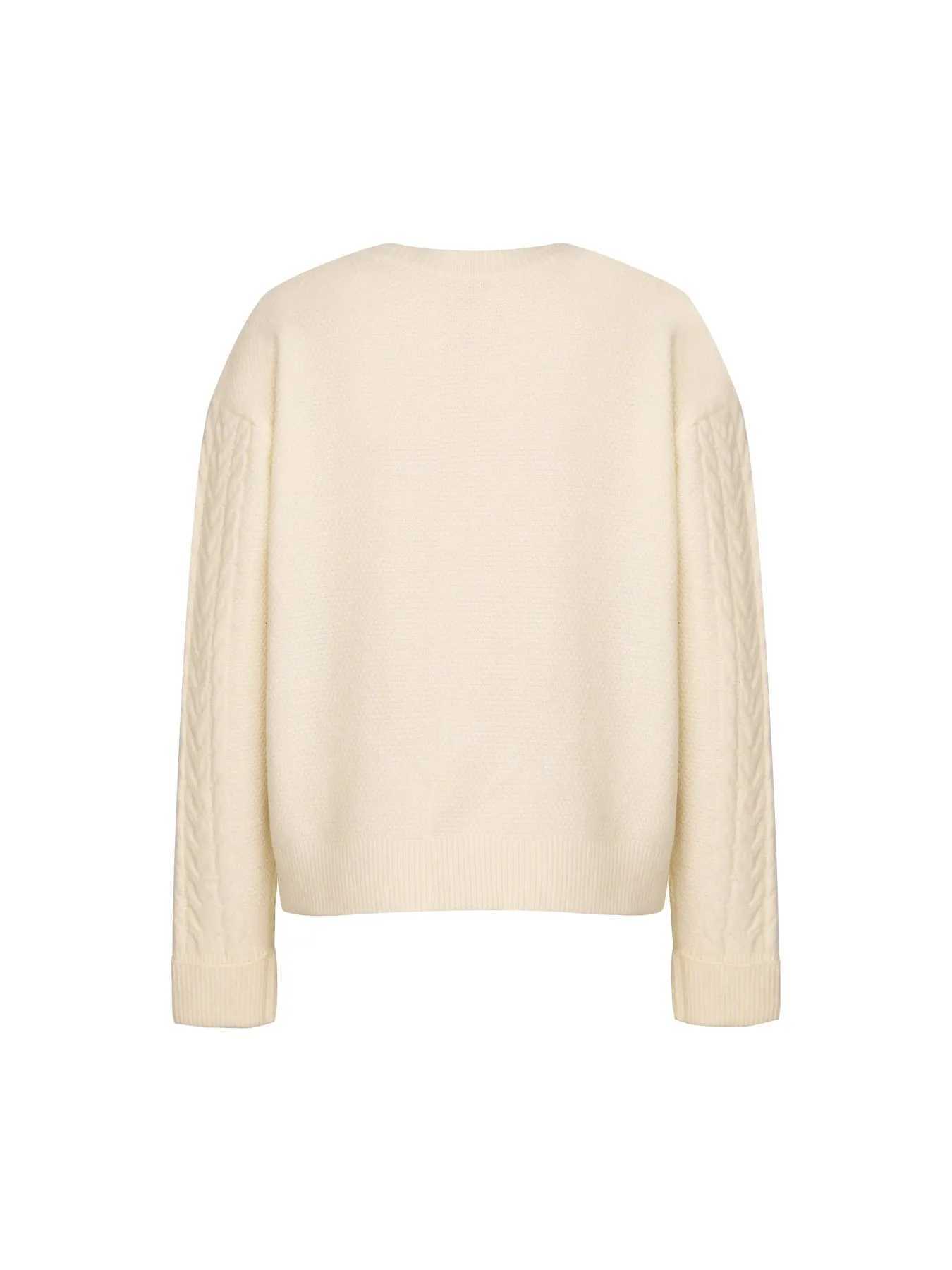 Womens Cable Knit Cardigan Oversized Button-Up Casual Sweater Coat M260306