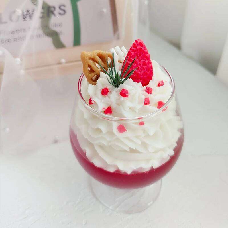 Romantic Creamy Red Wine Glass Scented Candle Soy Wax Dinner Decoration Handmade Gift Perfect for Birthday Parties W260304 W260305