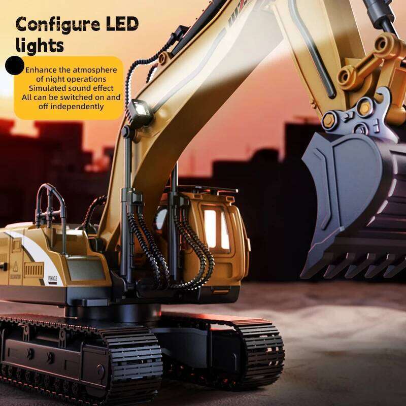 12/13/15 Ch Alloy Car Remote Control Excavator Rc Clawer Engineering Vehicle Floor Steering Wheel Kids Xmas Newyear Gift C260305