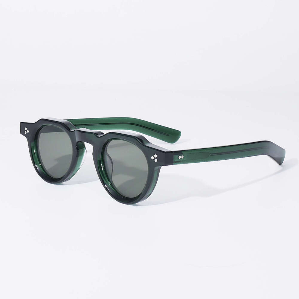 New Retro Thick Frame Acetate High-End Small Round Square Face Sun Protection Sunglasses Men Women High-Quality
