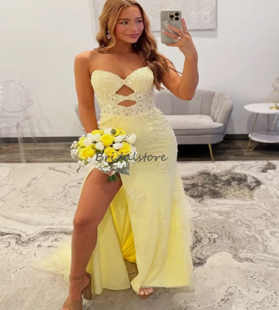 Romantic Light Blue Lace Prom Dress 2026 Sweetheart Sexy Slit Evening Gowns Corset Mermaid Formal Birthday Gowns Floor Length Bespoke Occasion Party V