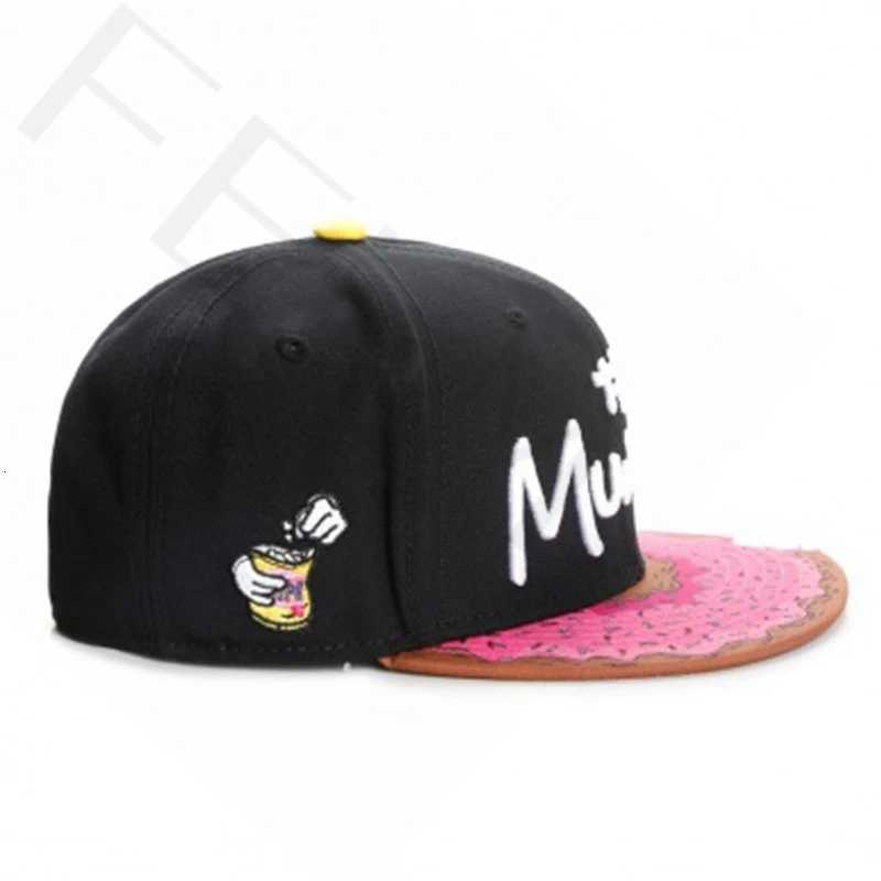 FEI M Fashion MUNCHIES Adjustable Snapback Cap Girl Boy Donuts Hip Hop Baseball Cap Street Dance Adult Casual Sports Sun Hat 1 S260306