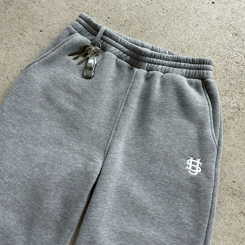 Autumn Drawstring Zipper Sweatpants Solid Color Casual High Street Hip-Hop Rap Street Y2K Style High Waist Trousers 260304