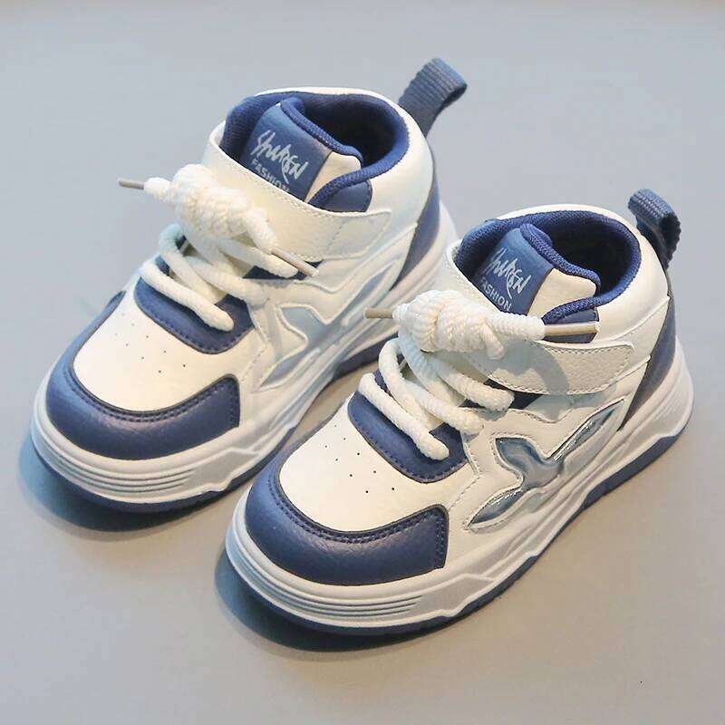Spring Sport For Children PU Leather Waterproof Kid's Sneakers Anti-slippery Boy's Girl's Running Shoes Casual Footwear 26Y0304