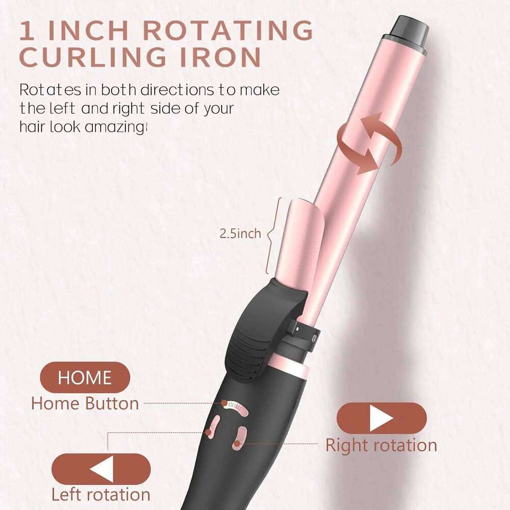 Rotating Iron Automatic Curling Wand with 12 Temperature & Memory Mode Perfect for Beach Waves 26Y0306