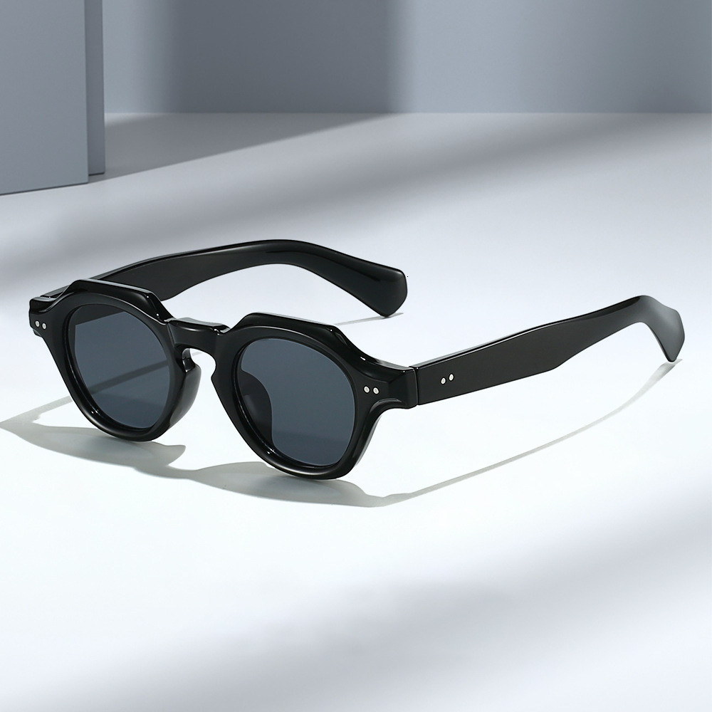 Cool Square New Exclusive Retro Round Rivet Women, Unique Fashionable European and American Thick Frame Sunglasses for Men