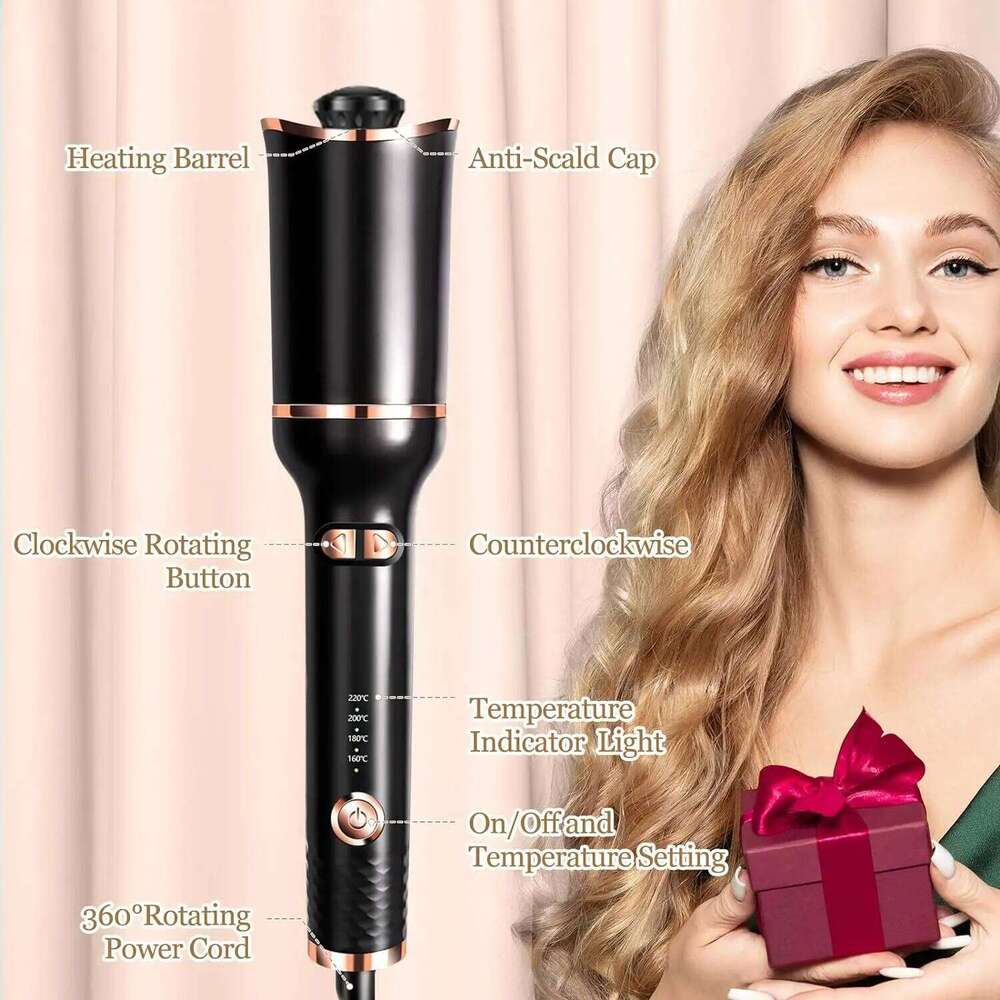 Auto Rotating Air Curler Spin Curl Ceramic Automatic Curling Wand Electric Hair Waver Iron Styler 26Y0306