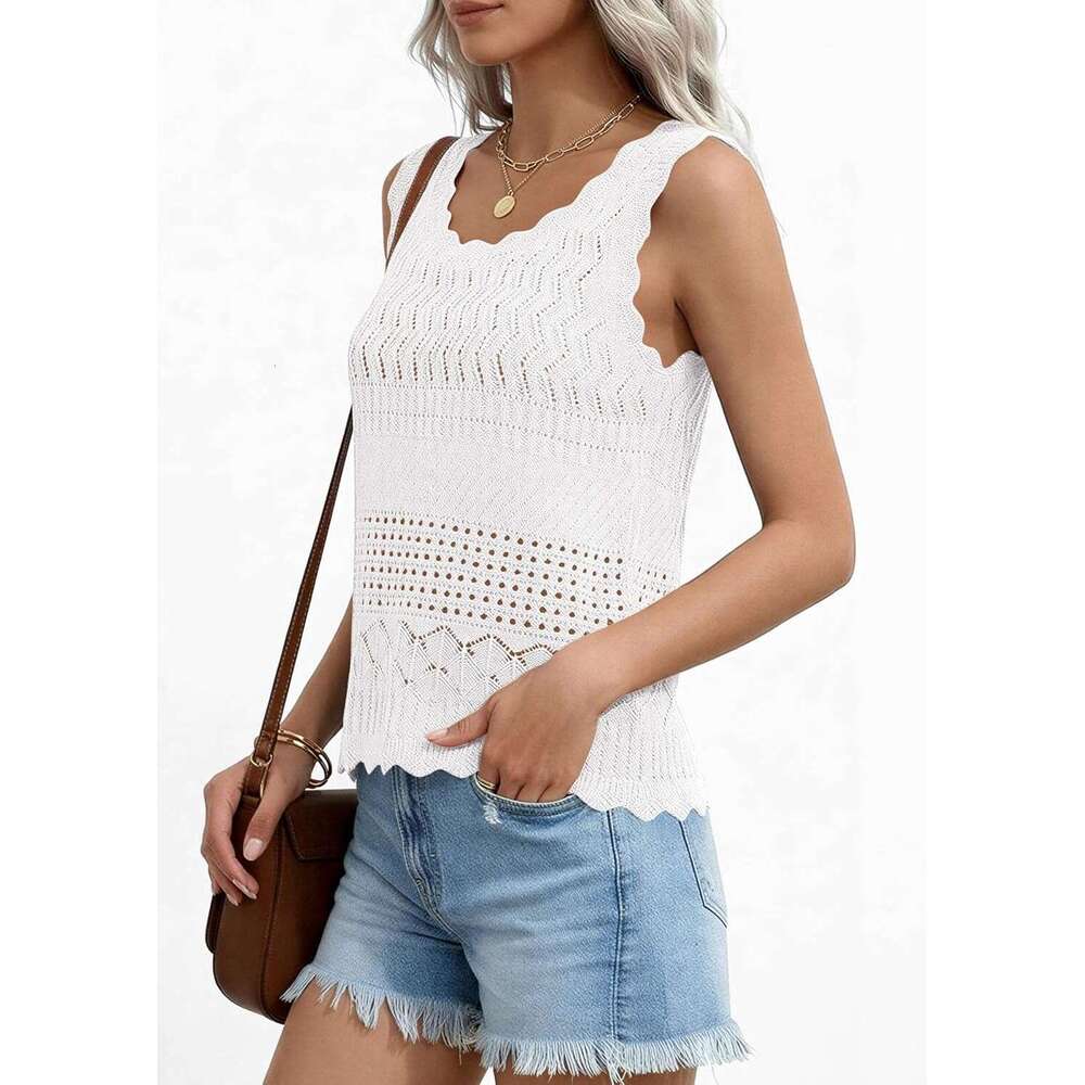 Womens Crochet Tank Tops 2026 Summer Designer Spring Boho Sleeveless Cute Knit Sweater Vest Trendy Beach Vacation Clothes