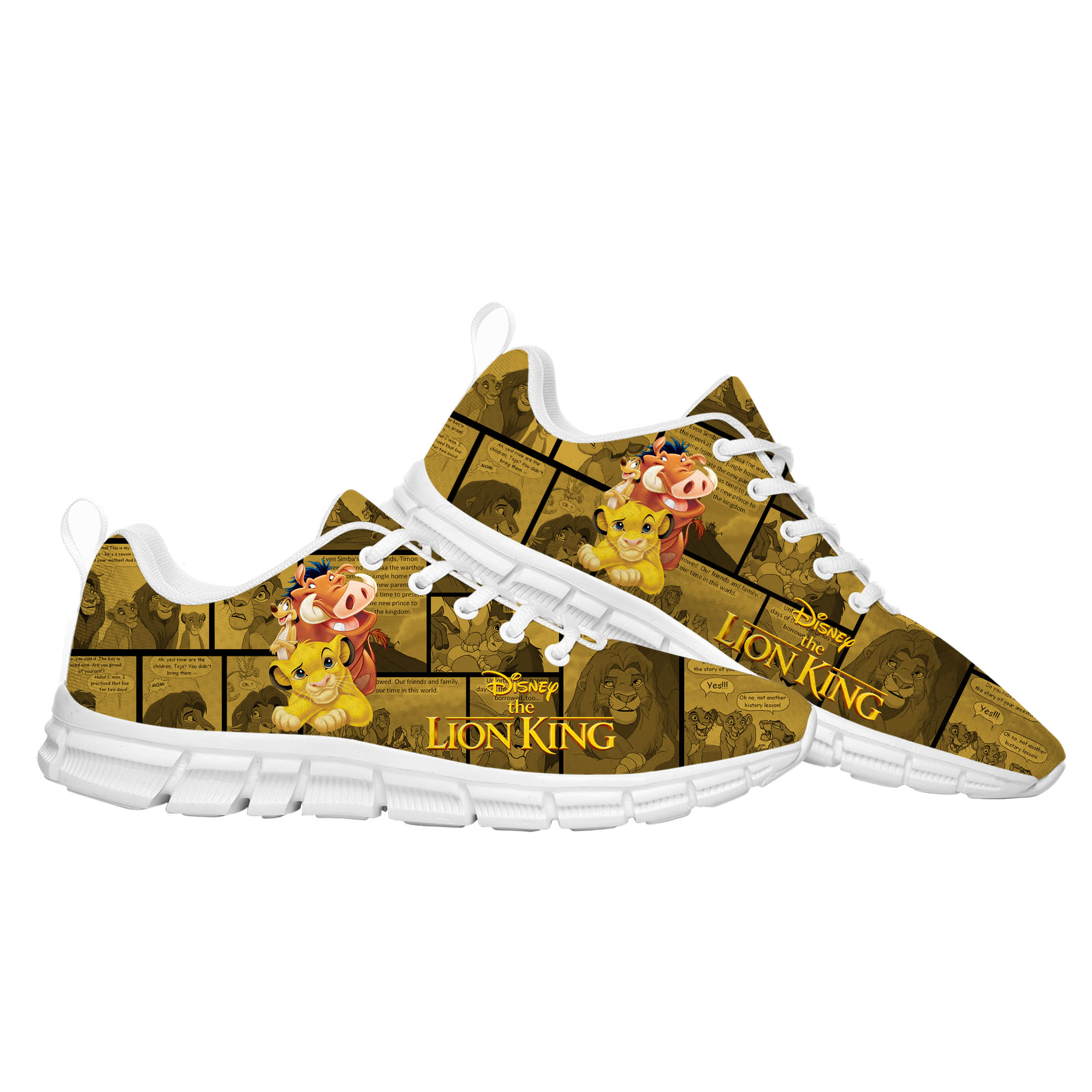 Simba Sports Shoes Man Woman Boy Girl Disney Cartoon The Lion King Decorate Sneakers Design Your Photo Logo Text Walking Shoes Walking Shoes Custom Sh