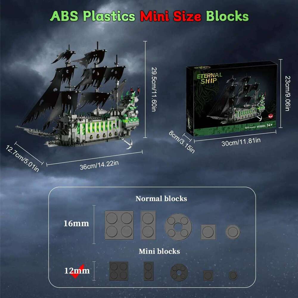 1573Pcs Pirate Building Blocks Set Ghost Ship Flying Dutchman Assembly Model Toys for Adult Boys Christmas Birthday Gifts Z260306