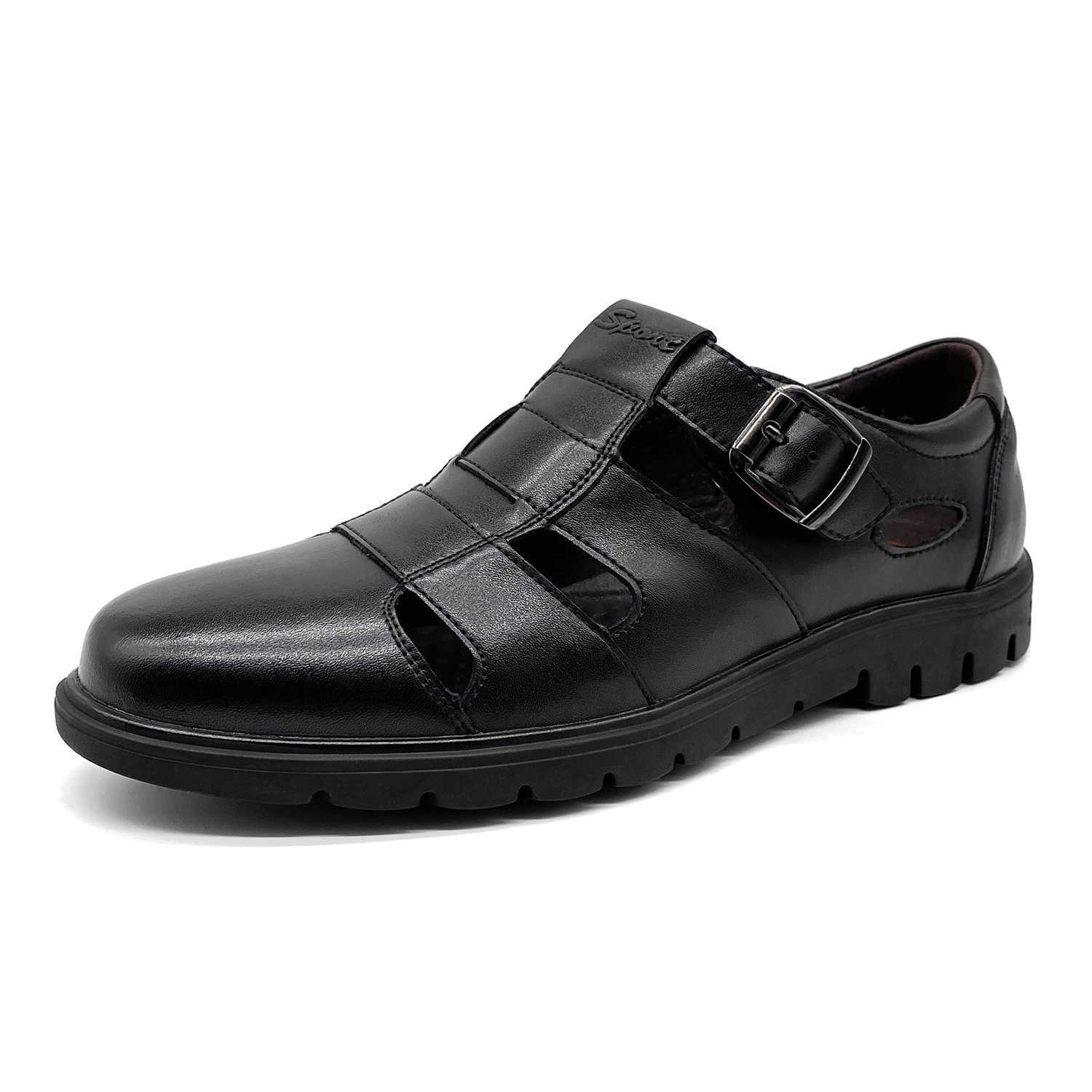 Dress ShoesSandal-style Formal Openwork Shoes Are Perfect Sandals Mid Black Shoes Leather Lefu Edition Slippers