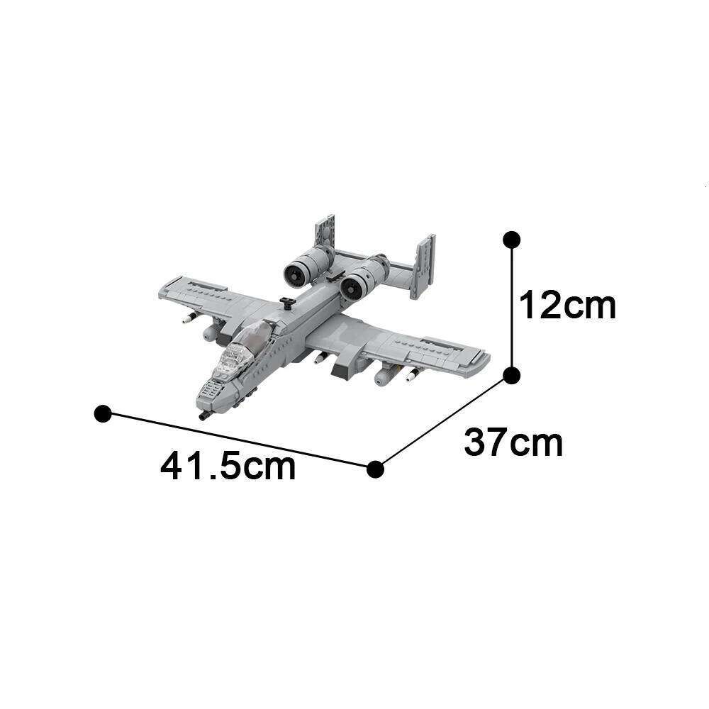 MOC A-10 Thunderbolt II Building Blocks Model US Military Bricks Fighter Assemble Toys Kids Birthday Gifts Z260306