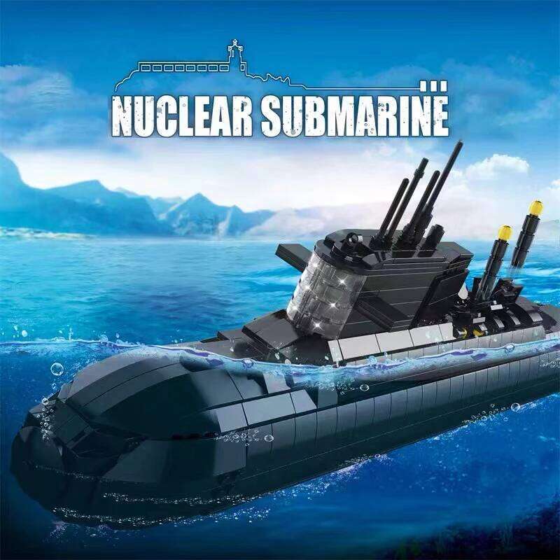Military Large The type 094 Strategic Nuclear Submarine Building Blocks Model MOC Bricks Arms Warship Sets Kids Toys Boys Gifts Z260306