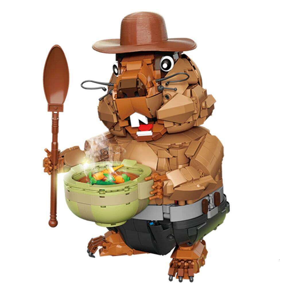 HUIQIBAO 1464PCS MOC Groundhog Model Building Block Marmot Animal Series Brick Construction Toy For Children Desk Home Decor. Z260306