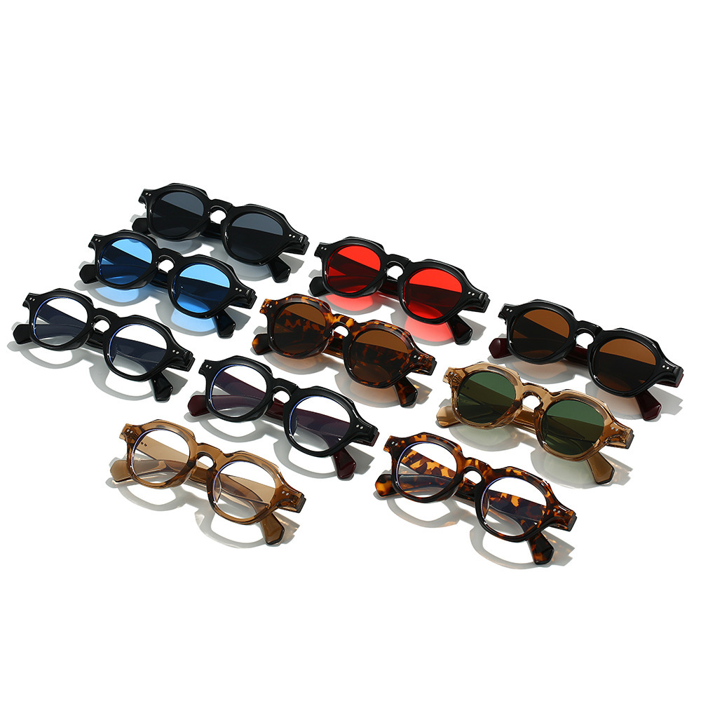 Cool Square New Exclusive Retro Round Rivet Women, Unique Fashionable European and American Thick Frame Sunglasses for Men