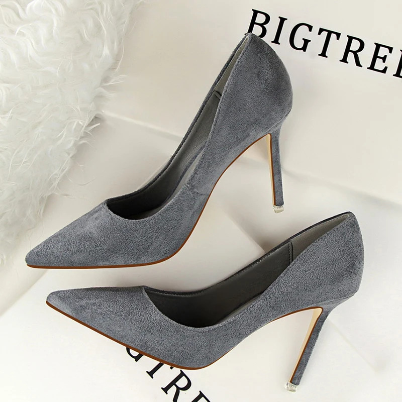 BIGTREE Shoes Woman Pumps Suede Women Shoes Pumps Stiletto High Heels Fashion Office Shoes Female Heeled Shoes Plus Size 42 43 260306