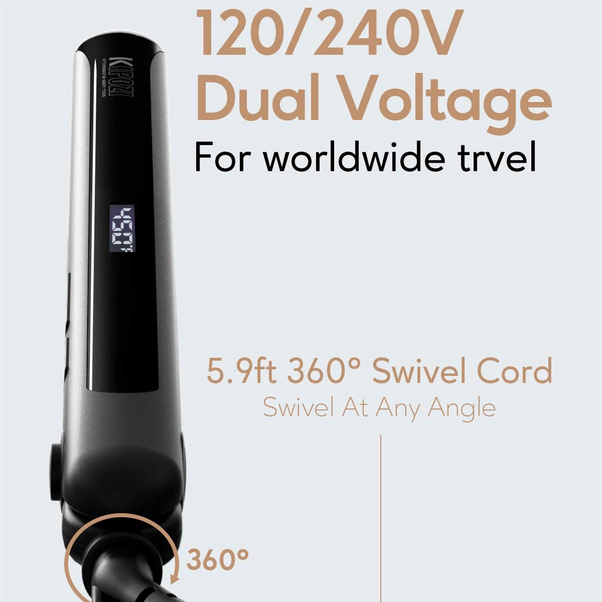 KIPOZI Professional Hair Flat Iron 2 In 1 Hair Curler Adjustable Temperature Fast Heating Hair Straightener Straightening Iron 260305
