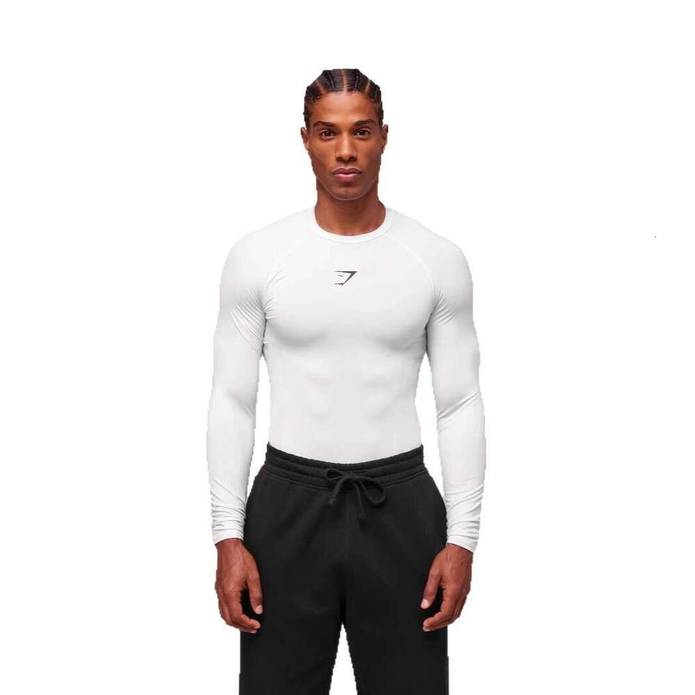 New cross-border GYM muscle fitness men's sports running training elastic breathable quick-dry long-sleeve T-shirt with print TK