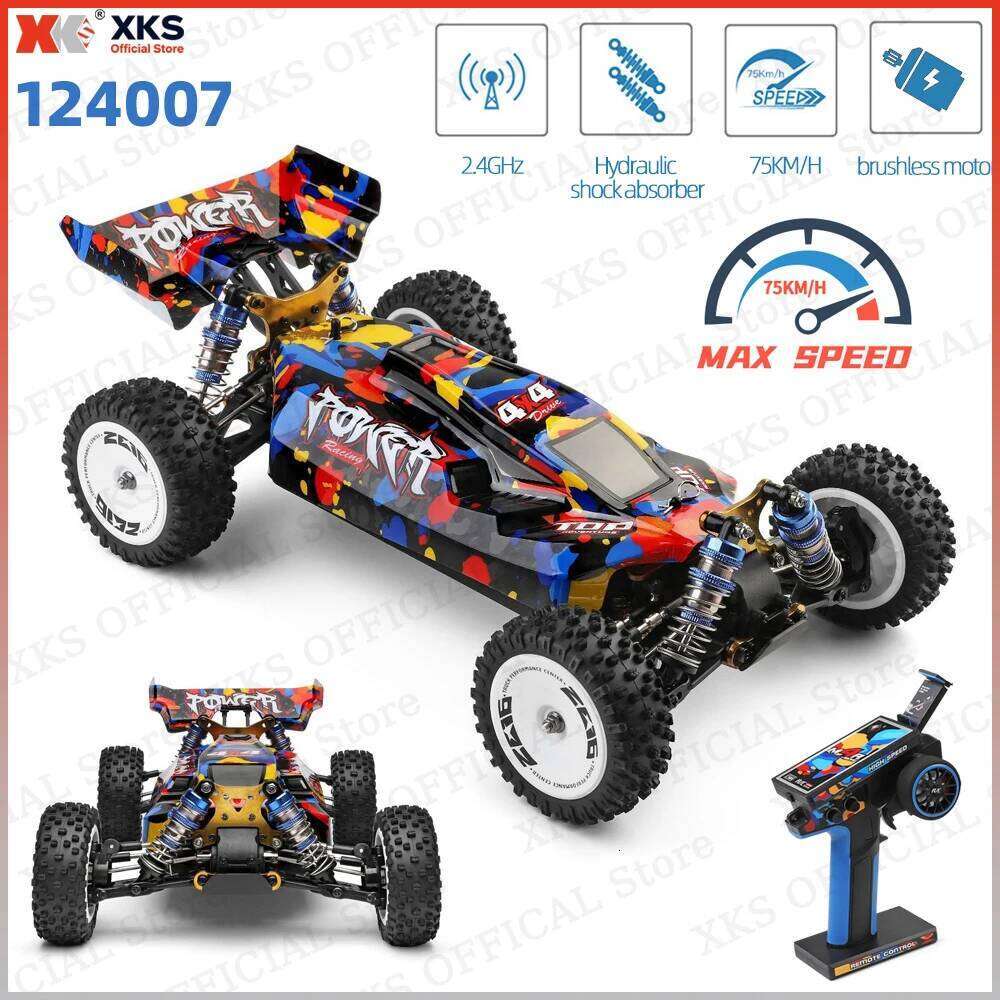 XKS Wltoys 124007 1/12 4X4 Off-Road - 75Km/H High Speed Drift Racing 2.4G Metal RC Toy Car Gift C260305