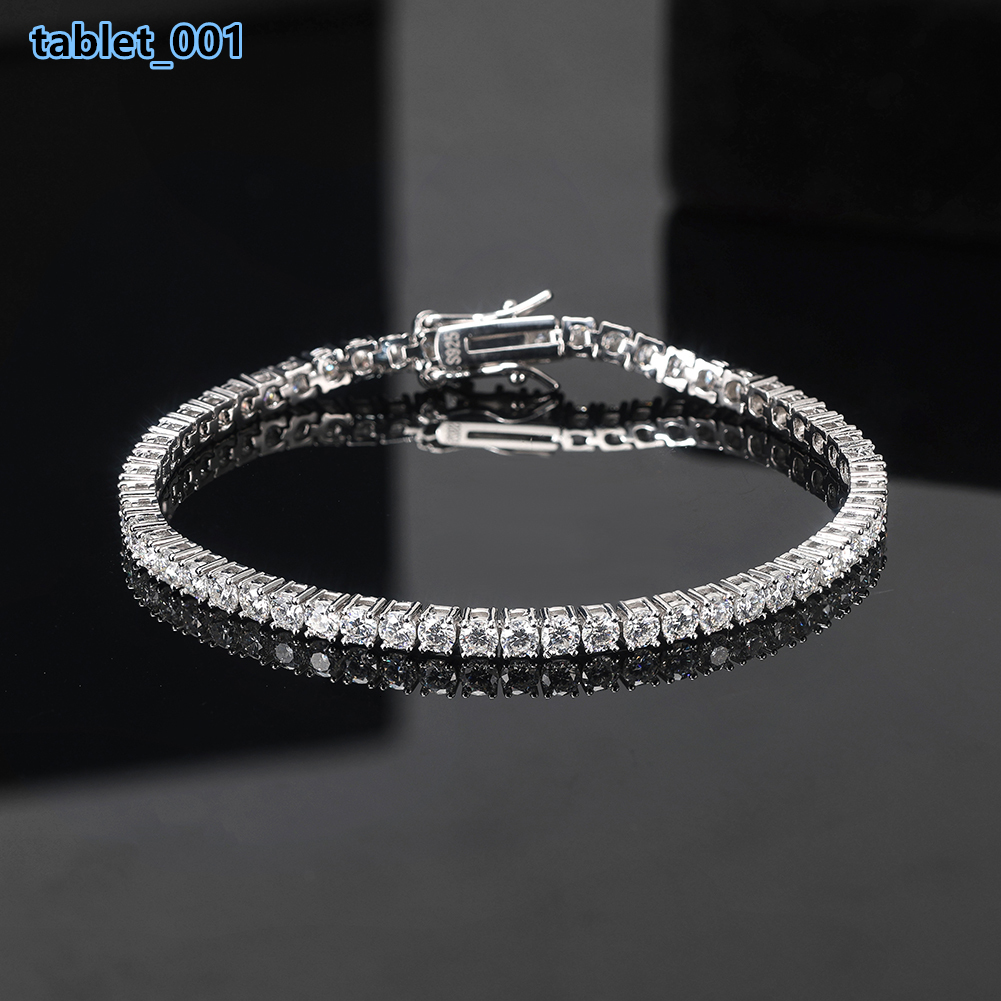 High Quality Sterling Silver Tennis Chain Bracelet Hip Hop Style Moissanite Diamond Tester Bracelet Moissanite Bracelets Bangles