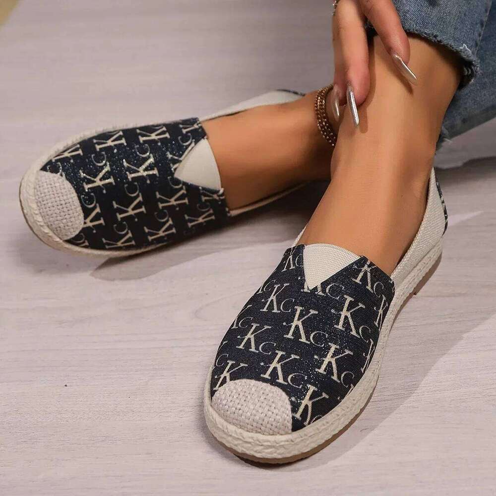 2025 Spring Women's Handmade Lace Flats Cloth Breathable Comfortable One-pedal Casual Shoes Soft and Non-slip Soles