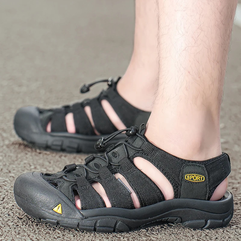 Fashion Mens Casual Mesh Outdoor Beach Sandals Light Breathable Shoe for Men Anti-slip Waterproof Sandal Man Comfortable Shoes 260227