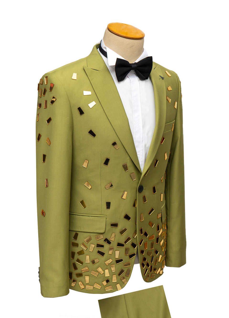 Big Diamond Men Wedding Tuxedos Formal Beads Peaked Lapel Blazer Prom Party Jacket Pants Groom Wear 2 Pieces Sets
