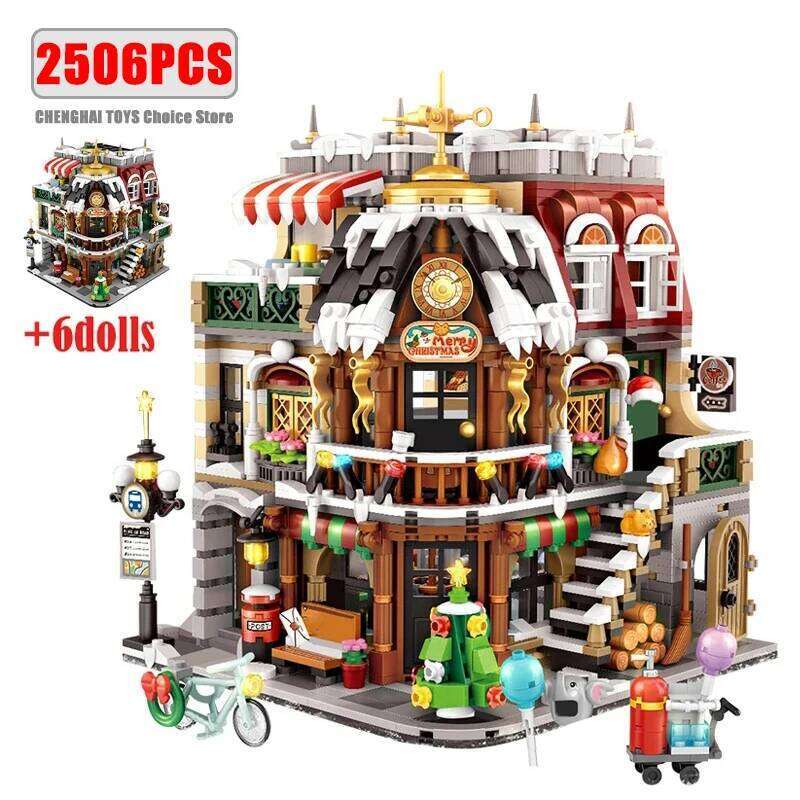 2506Pcs City Street View Mini Architecture Christmas Cafe House Building Blocks Friends Shop Figures Bricks Toys For Kids Gifts Z260306