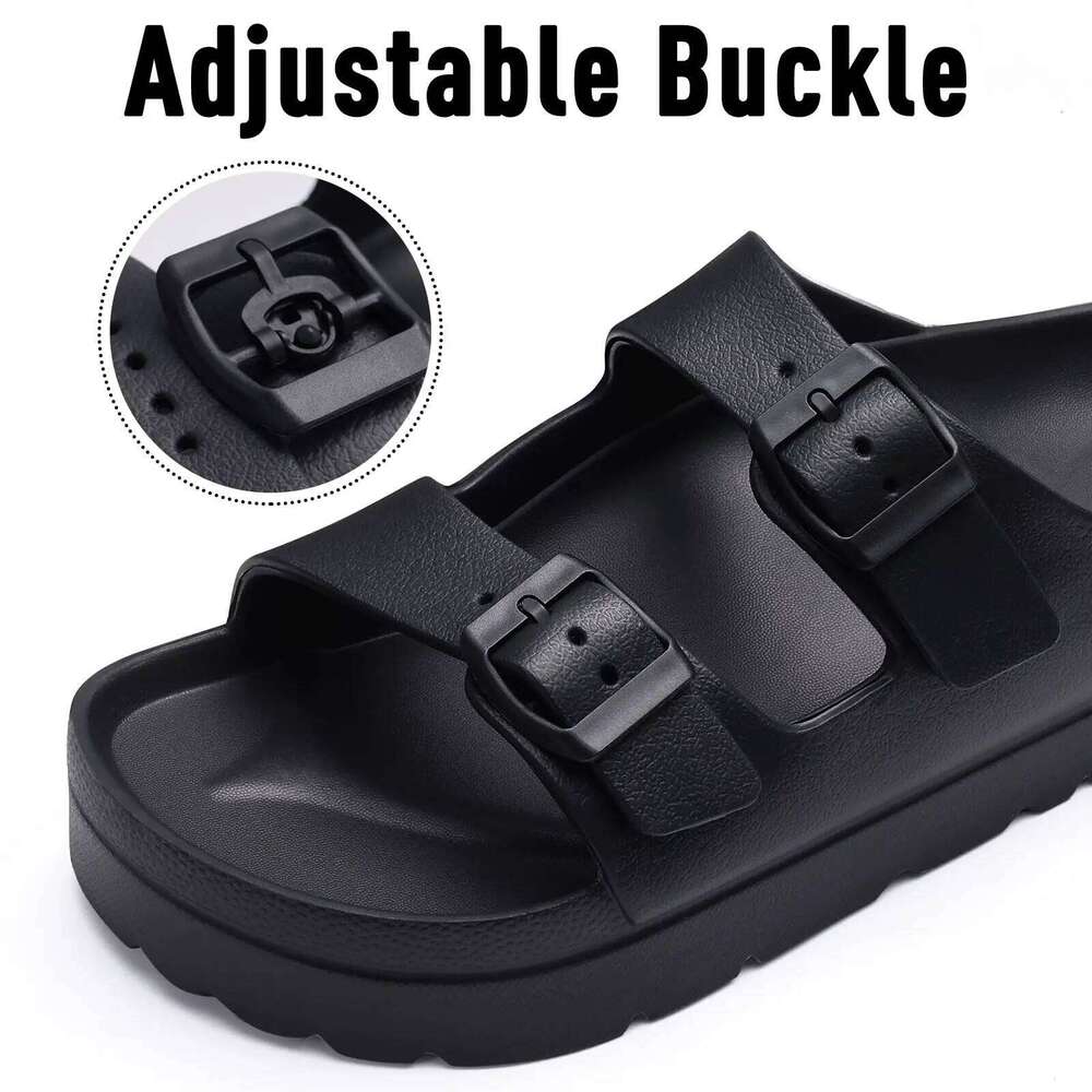 Lifun Summer New Thick Sole Slippers For Women Lightweight Slip On Outdoor Beach Slides Lady EVA House Sandals With Arch Support