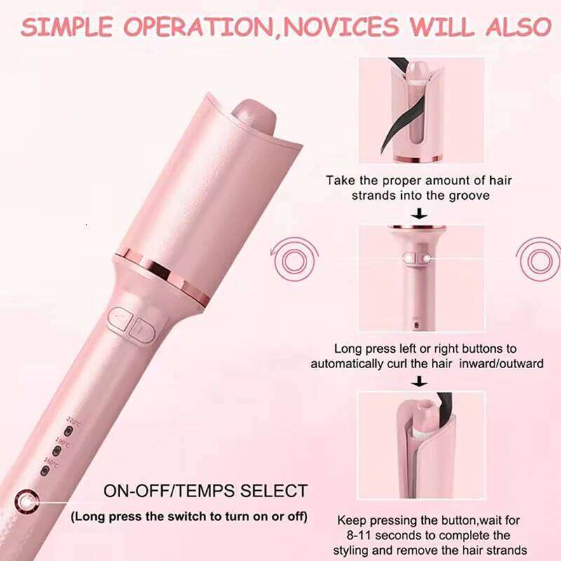 Professional Automatic Rotating Styling Tool Hair Curler with Ceramic Ionic Barrel and Smart Anti-Stuck Sensor 26Y0306