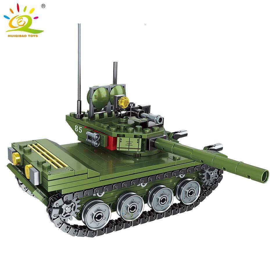 HUIQIBAO 336pcs Military 85 Main Battle Tank Building Blocks WW2 Army Soldier Figures Bricks Educational Toys for Children Boy Z260306