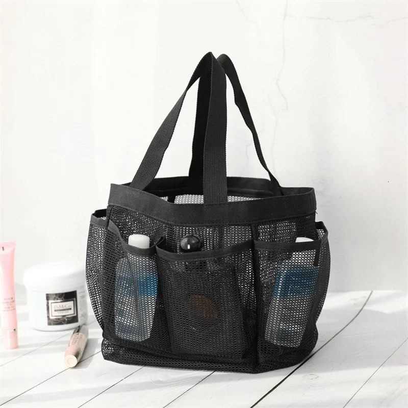 Portable Mesh Shower Caddy Tote Beach Bag Travel Storage Wash Bag Swimming Bath Bag Suitable for Outdoor Camping Quick Dry Tote 260303