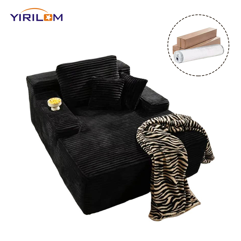 Modular Compact Sleepover Sofa w/Memory Cushions Foldable Design Ideal for Space-Conscious Homes & Dorms