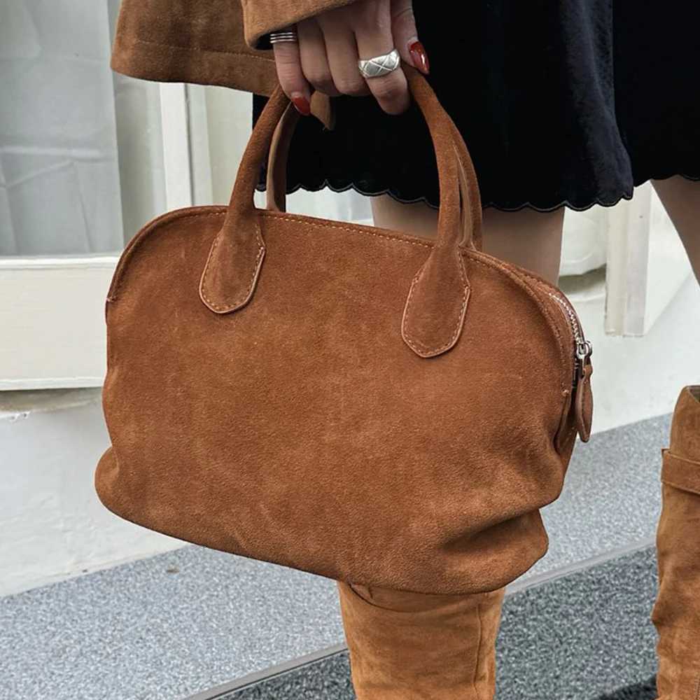 Genuine Grade Suede Cow Leather Womens Clip Bag Designer Shoulder Crossbody Bags Ladeis Cowhide Small Handbag New H260306