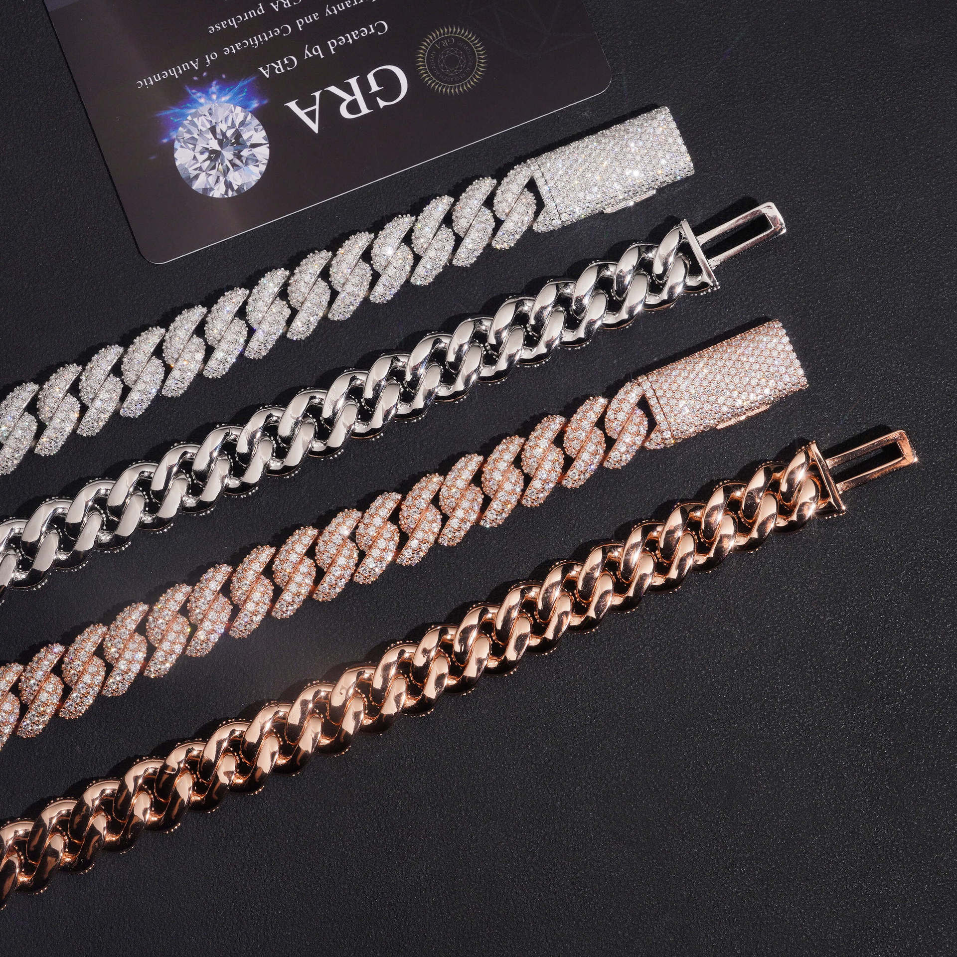 Hip-hop 13mm double-row moissanite bubble Cuban chain jewelry necklace mens high-end bracelet