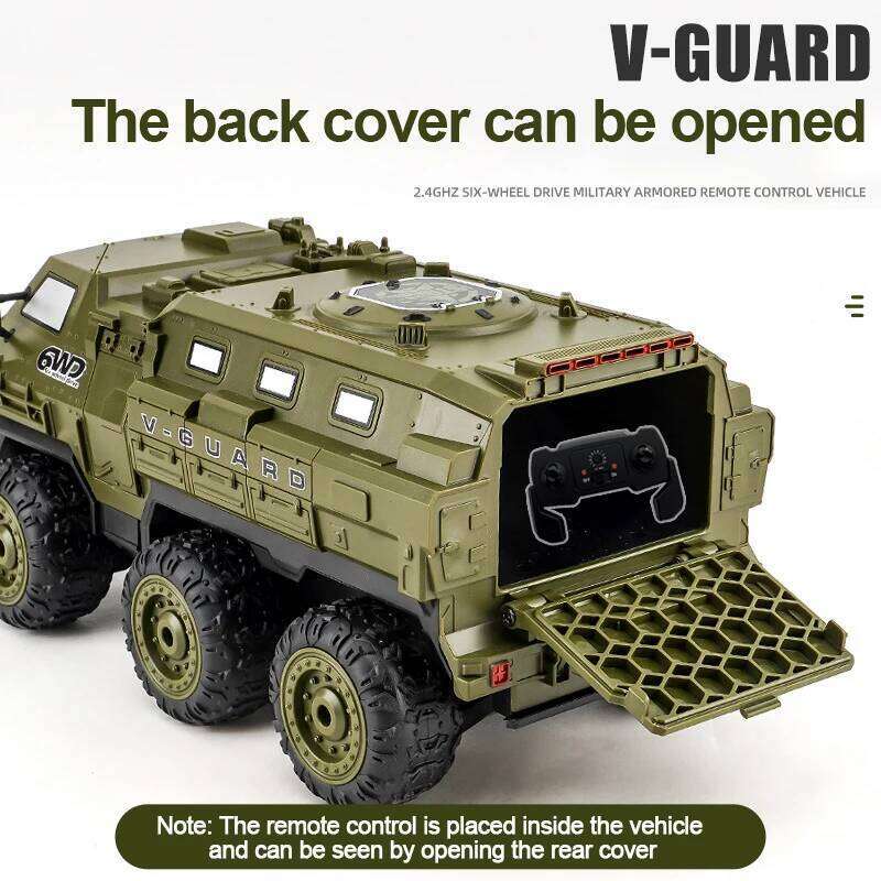 NEW 6-wheel drive Armored Heavy-duty Transport Vehicle Adjustable Speed Full-scale Climbing Off-road RC High-speed Car C260305