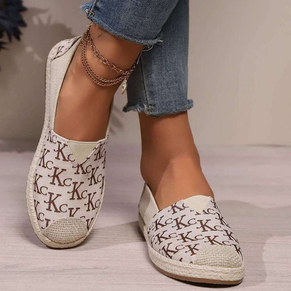 2025 Spring Women's Handmade Lace Flats Cloth Breathable Comfortable One-pedal Casual Shoes Soft and Non-slip Soles