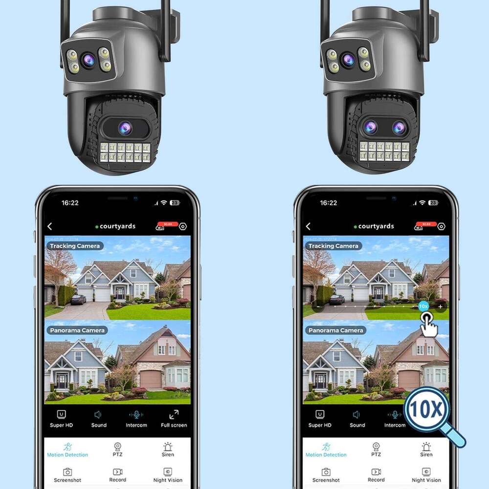 BESDER 15MP Wifi PTZ Outdoor Dual Screen 10X Digital Zoom Human Detection 10MP Security IP Camera Surveillance O-Kam Pro 26W0306