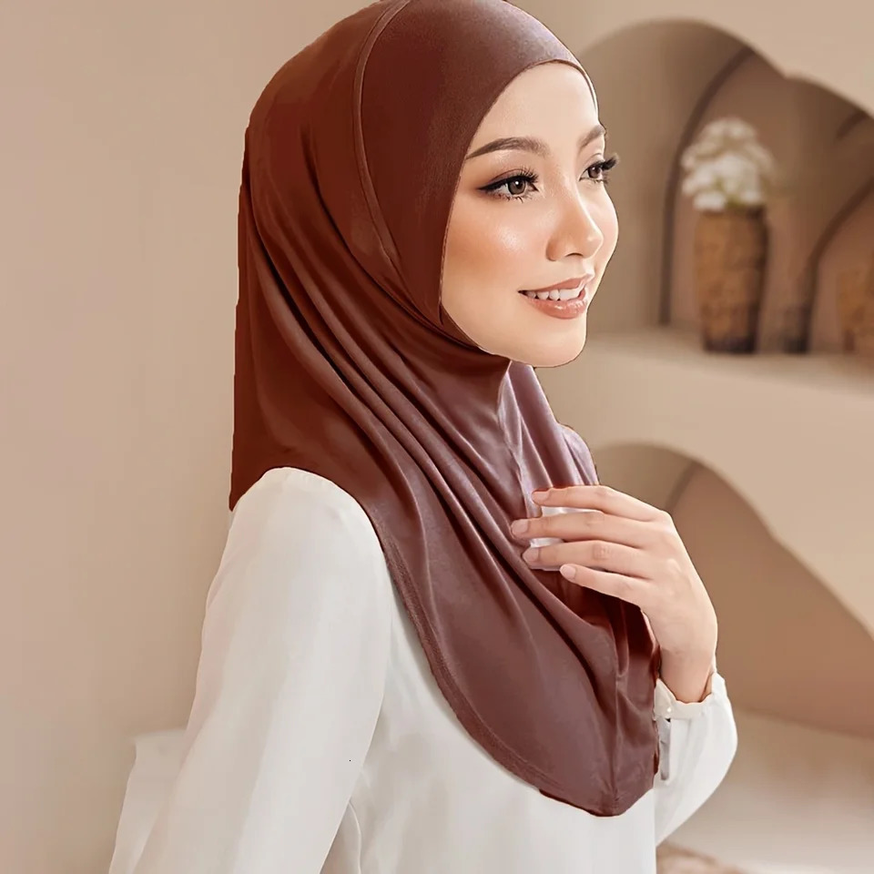 Instant Ready to Wear Hijab Muslim Women Stretchy Sports Hijab Scarves Malaysia Headwraps Caps 260304