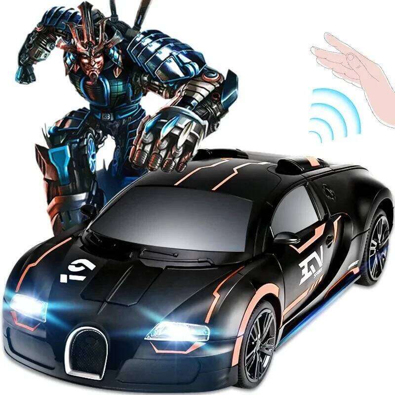 Rc Large 32CM Bugatti Gesture Remote Control Deformation Car Wireless Charging Racing Toy Boy Christmas and New Year Gift C260305