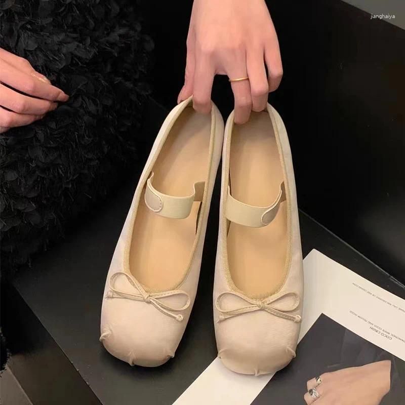 Casual Shoes Ballet Dance Women Mary Janes Flats Bow Dress Summer Sandals 2024 Designer Spring Walking Femme Zapatillas