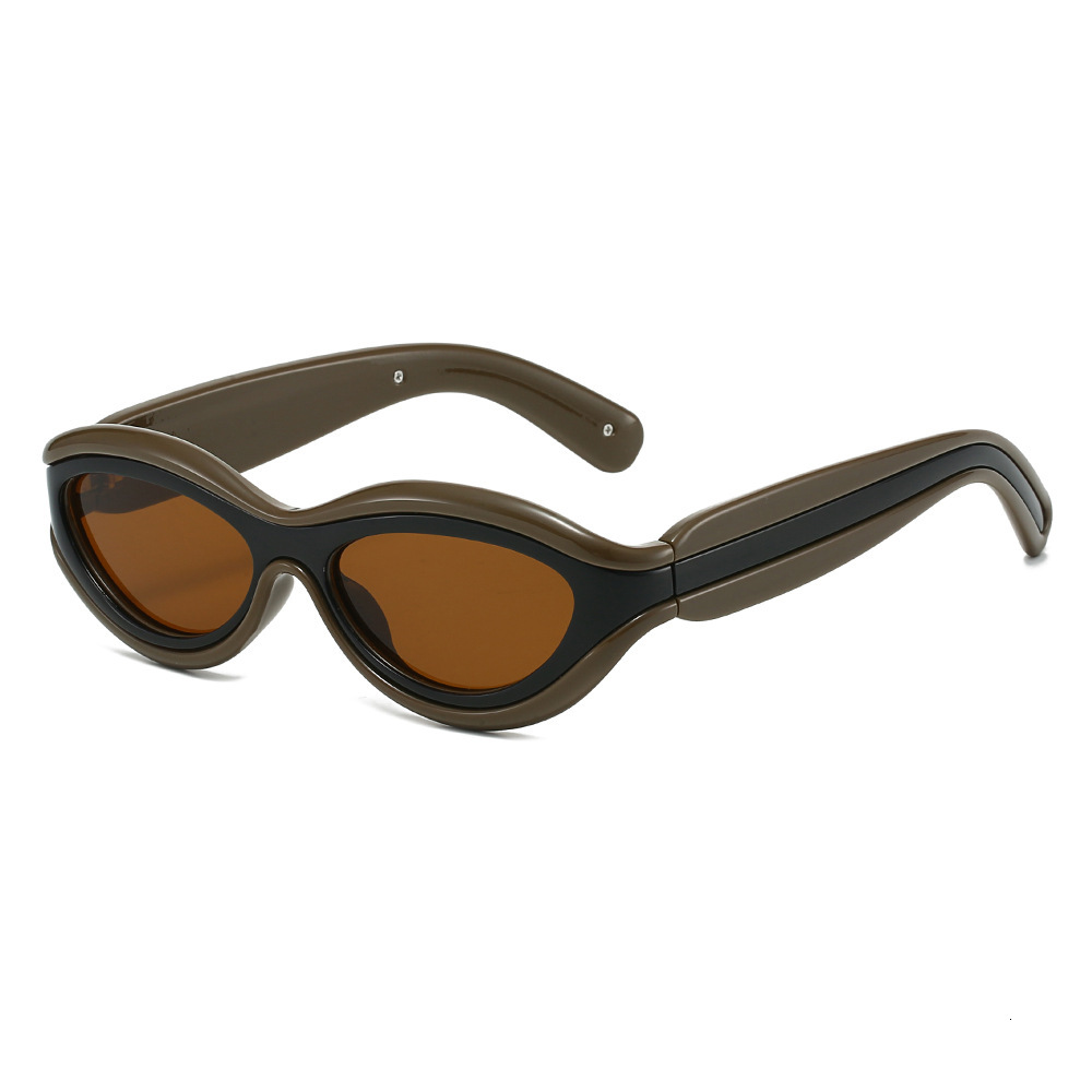 New Trendy Personality Color Block Retro European American Style for Men and Women High-End Outdoor UV Protection Sunglasses