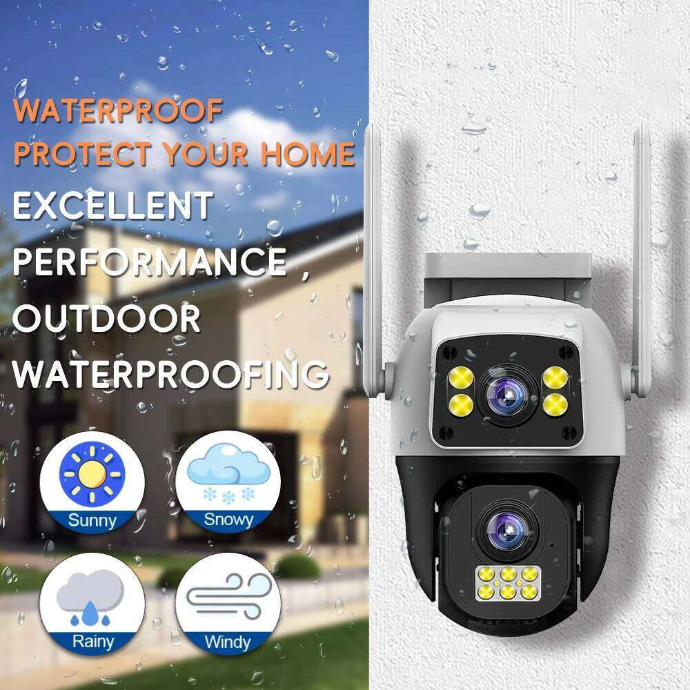 RDV V380 Pro 8MP WIFI/4G PTZ Outdoor Screen AI Human Detection Dual Lenses Security Protection IP Camera Two-way Audio 26W0306