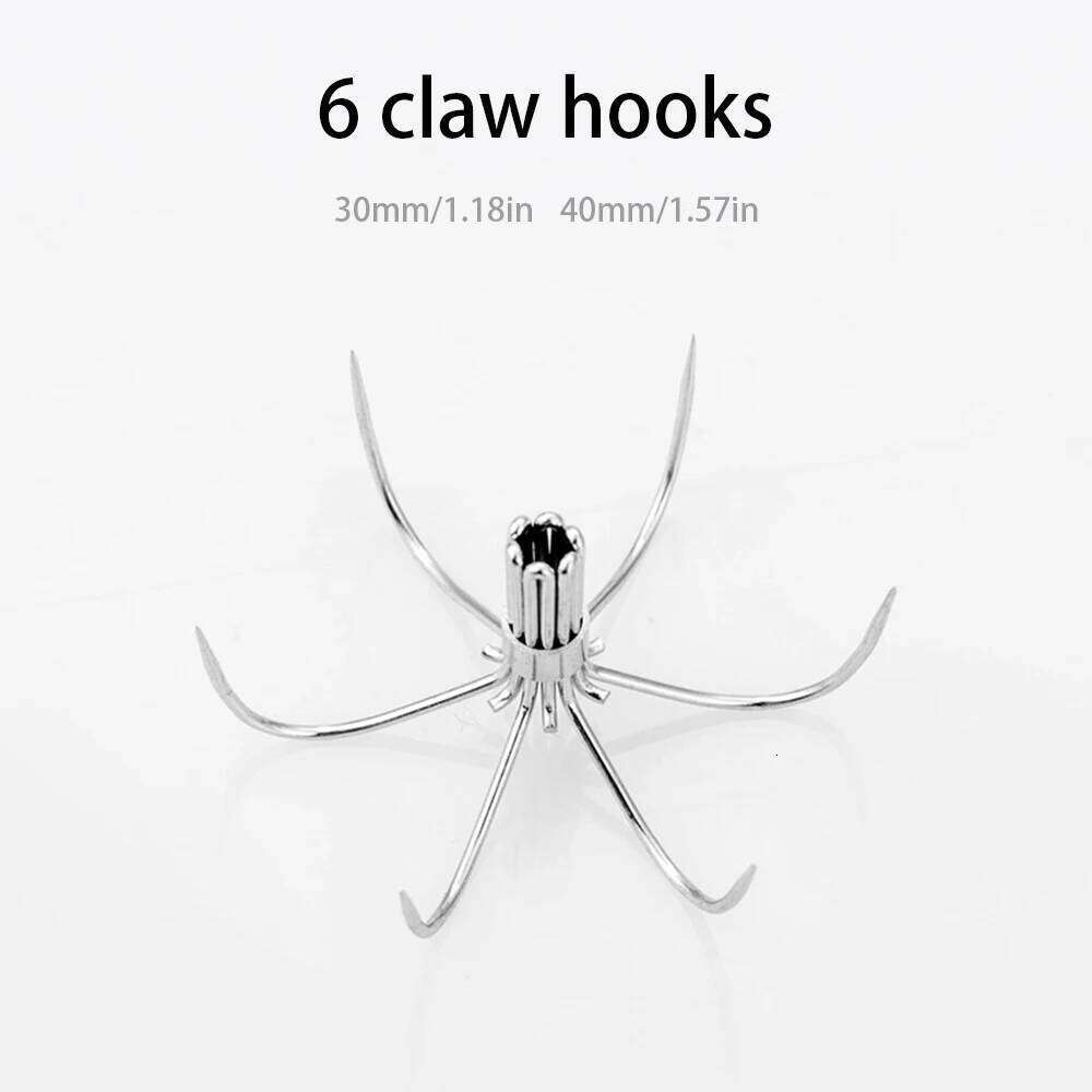 10 pcs stainless steel umbrella hooks, rabbits without barbs, 6 8 claws, squid hooks for sea fishing S260305