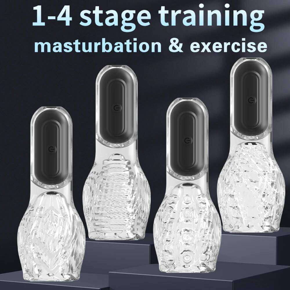 Male Masturbator Vibrators Sex Toys for Men Soft Pussy Transparent Vagina Cup Oral Tornado Masturbate Adult supplies Vacuum W260305