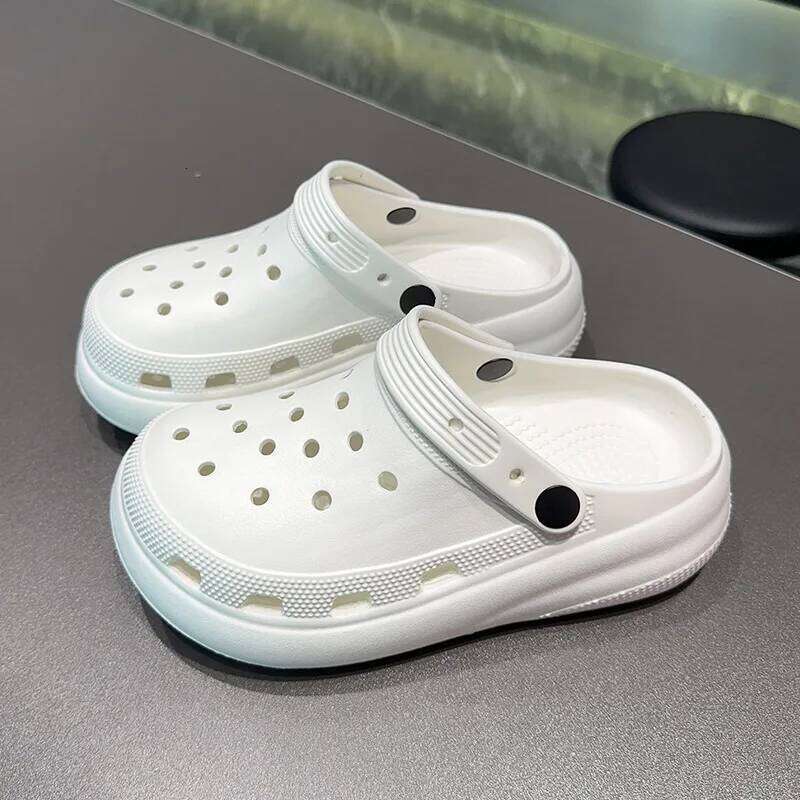 2026 Foam Fur Men and Women Height Increase Coarse Heel Breathable Hole Beach Couple Outer Shoes