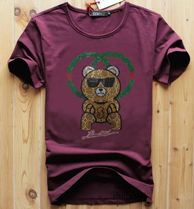 Fashion Anime Men's Rhinestones Dress T-shirt S-6XL Cotton Streetwear Hip Hop Design for Drop Shipping