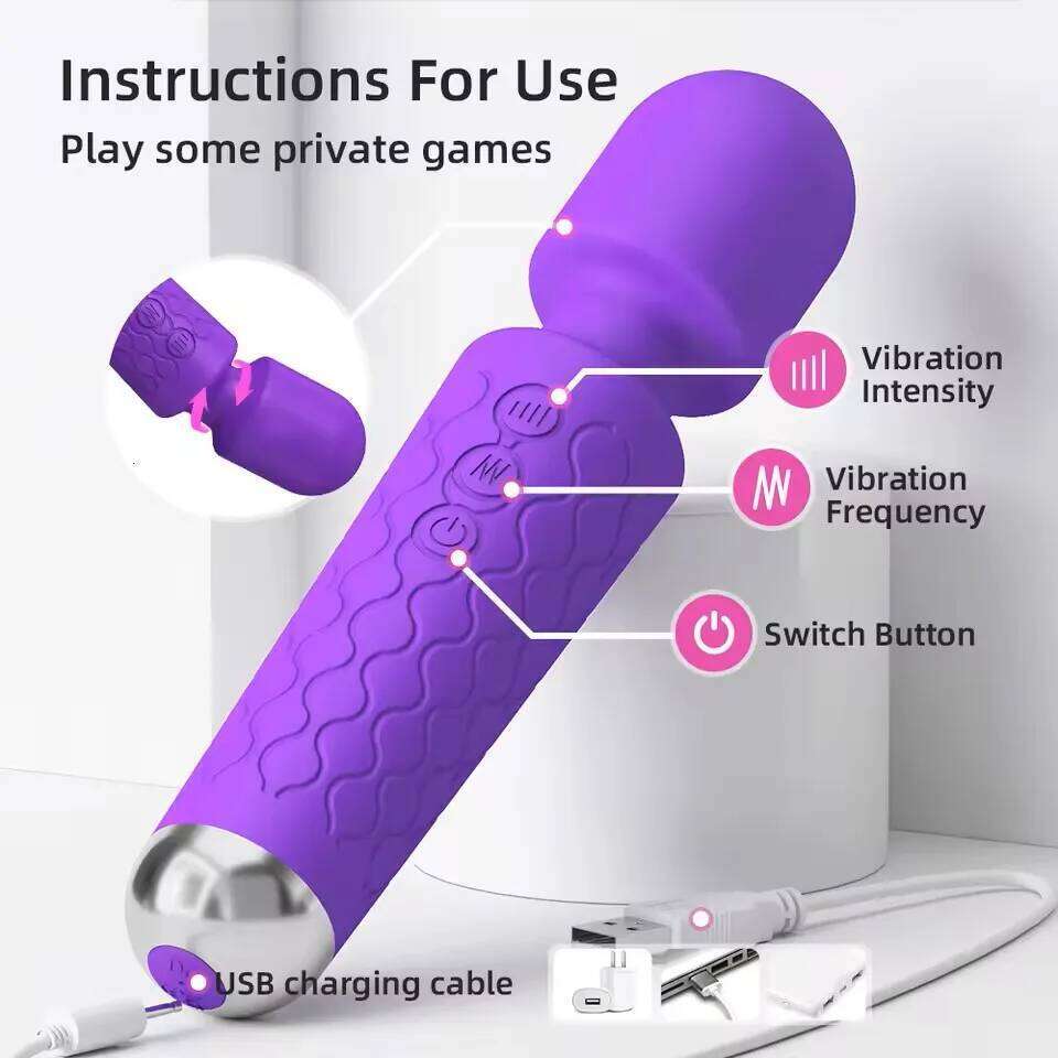 Powerful Clitoris Vibrators USB Recharge AV Vibrator Massager Sexual Wellness Erotic Sex Toys for Women Adult Product G Spot W260305